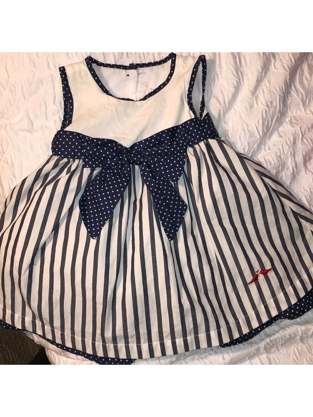 GIRLS Size 6/9M Lilybird striped dress with bow